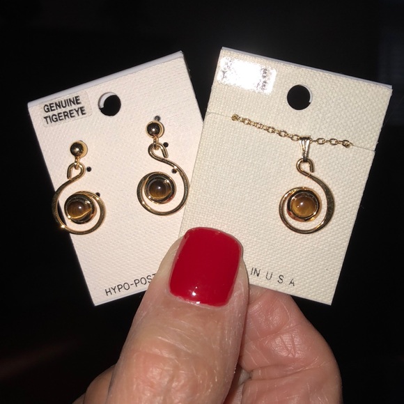 Jewelry - Hypo-post earrings and matching necklace